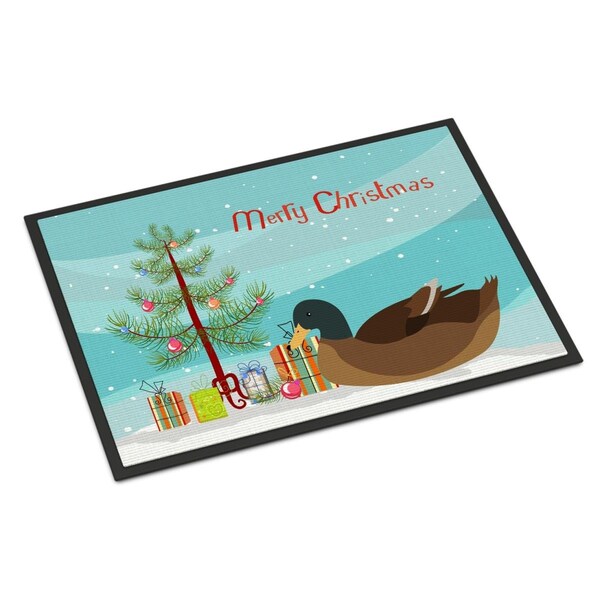 Carolines Treasures Khaki Campbell Duck Christmas Indoor or Outdoor Mat, 24 x 36 in. BB9233JMAT - main
